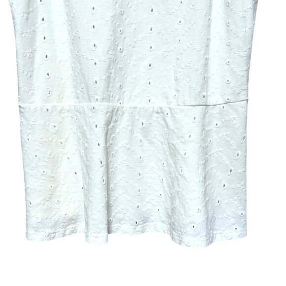 Hinge Strappy Eyelet Tank Top Womens Size Small White Lacy Peplum Coquette Cami - Picture 4 of 9